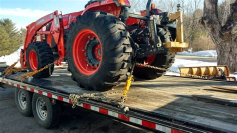 best size chain for hauling skid steer|how to tie down chains.